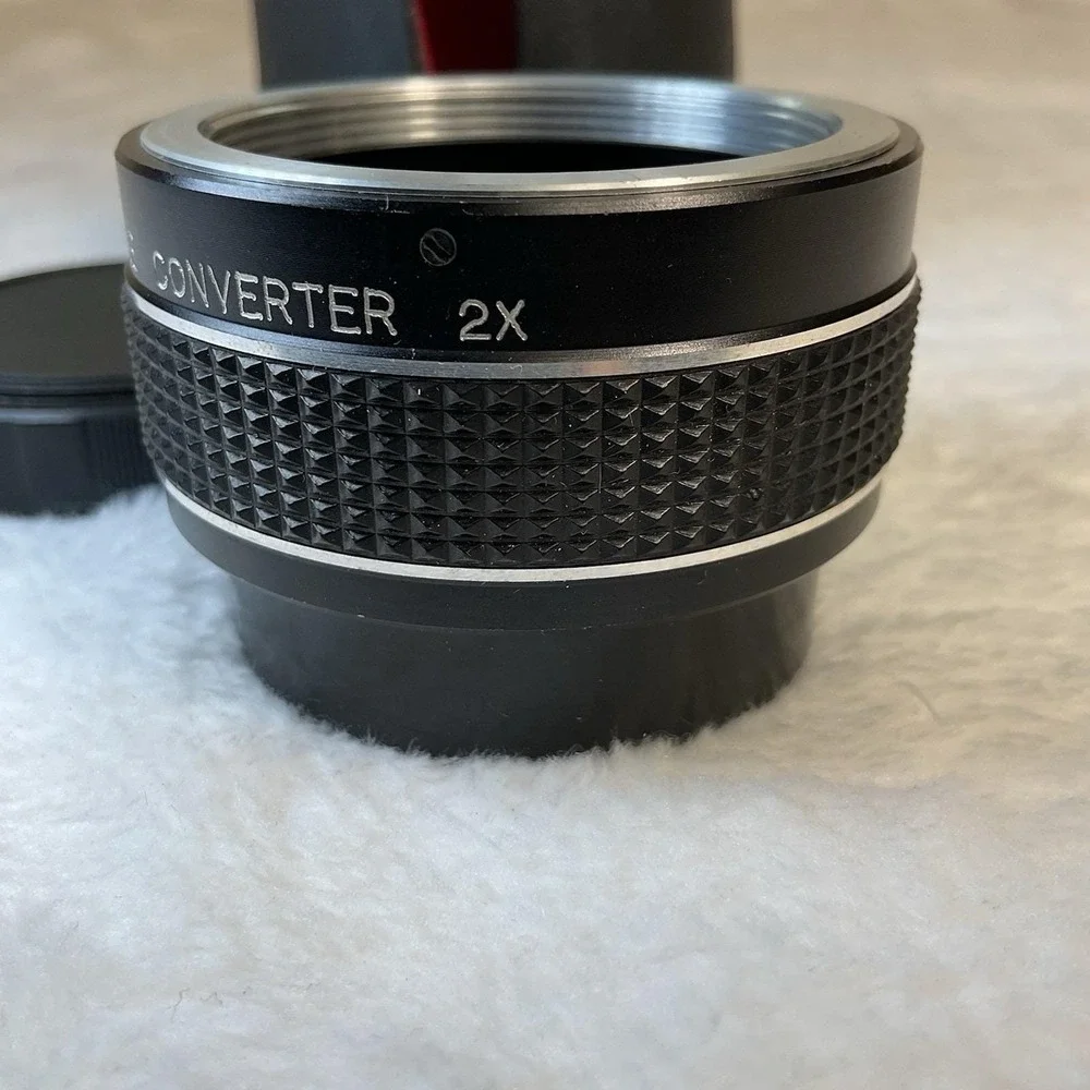 Star-D M42 Screw Mount 2X Auto Teleconverter Lens Vintage WTH Leather Case